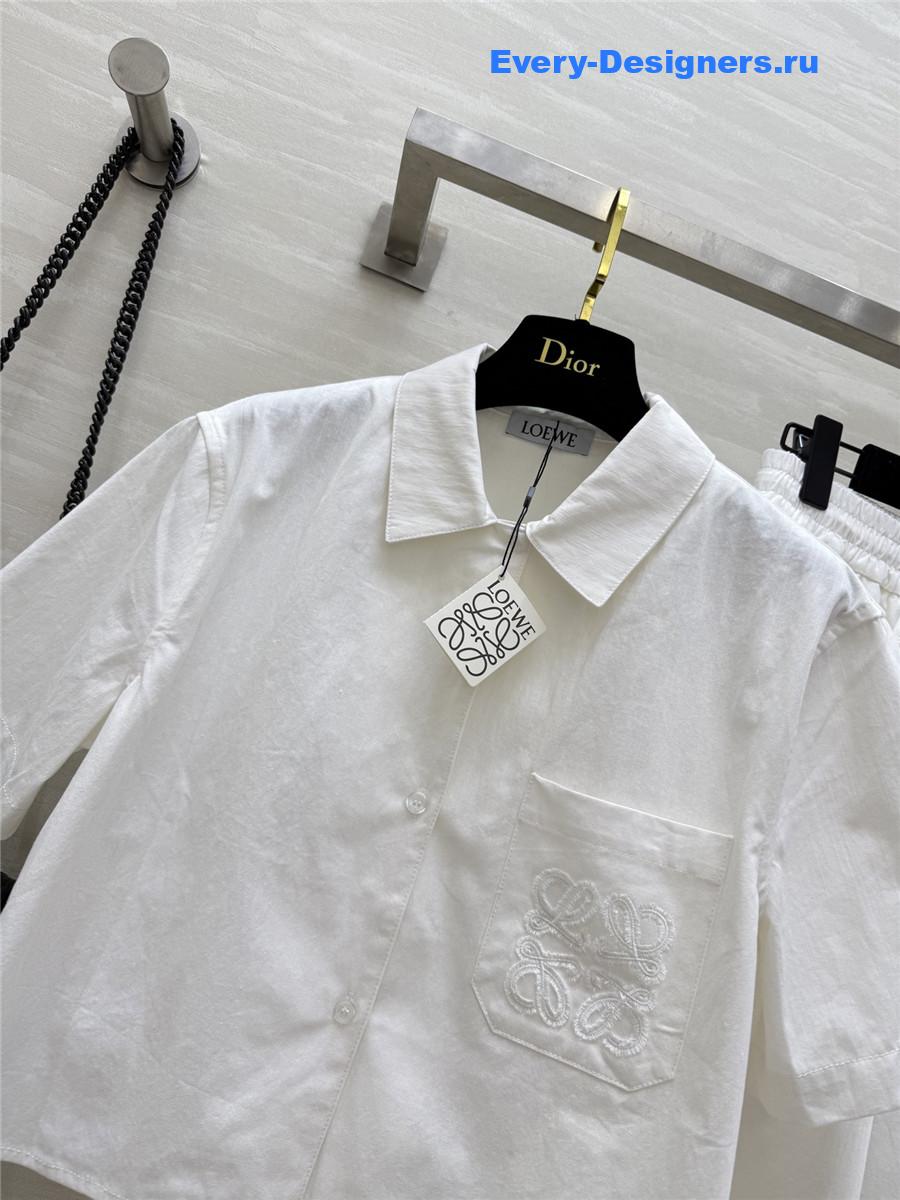 L0ew* white denim suit set