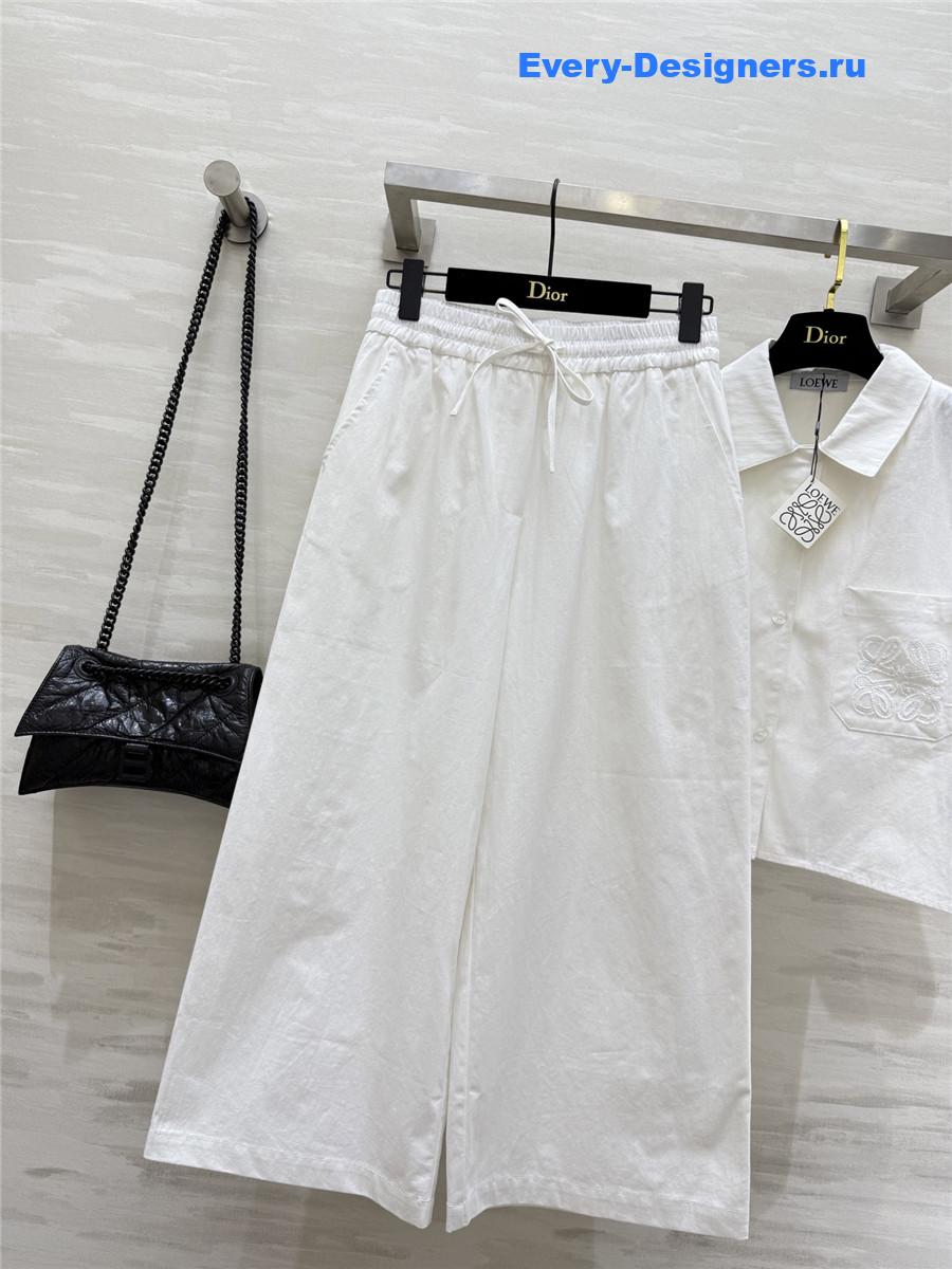 L0ew* white denim suit set