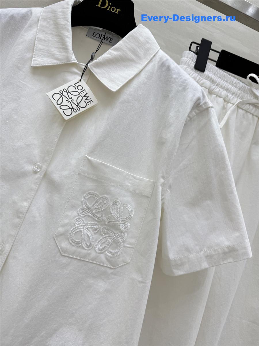 L0ew* white denim suit set
