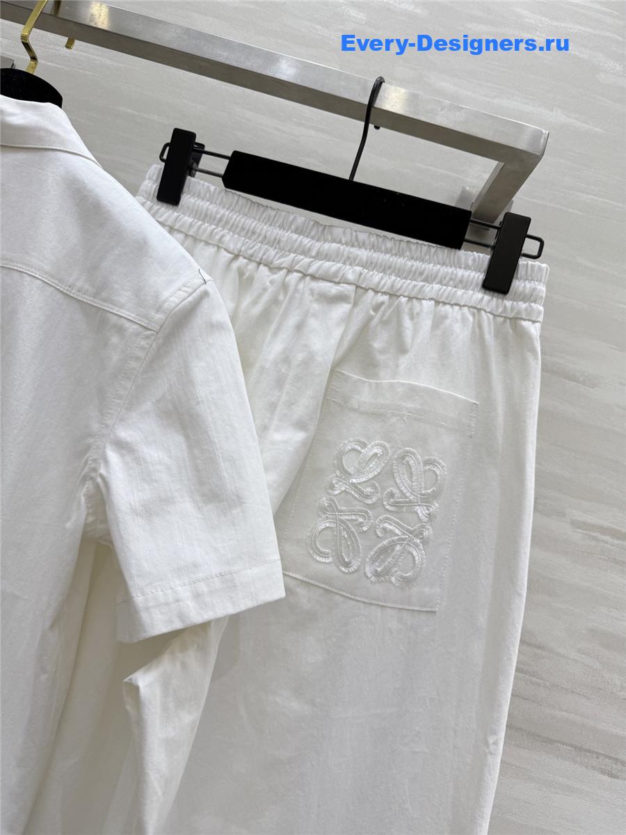 L0ew* white denim suit set