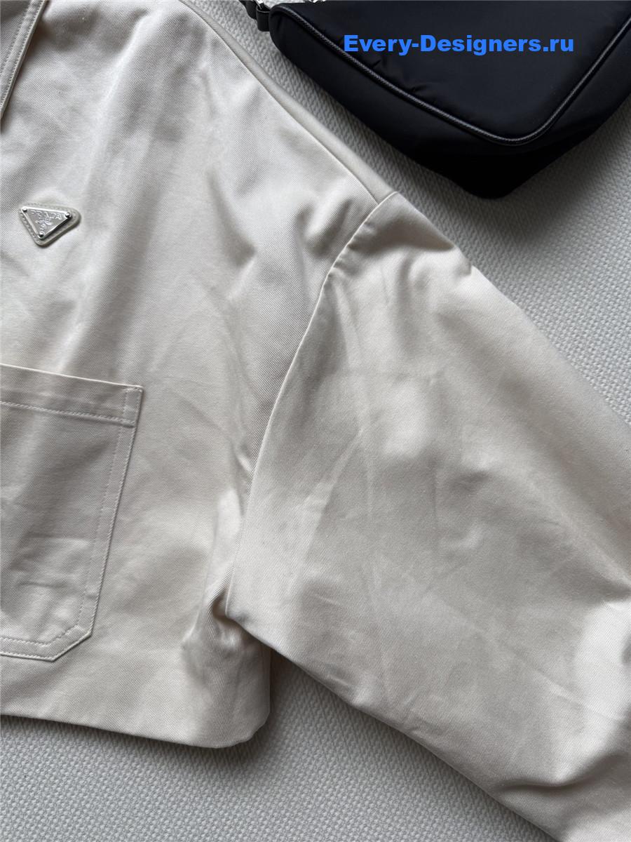 Pra*a white denim blouson jacket