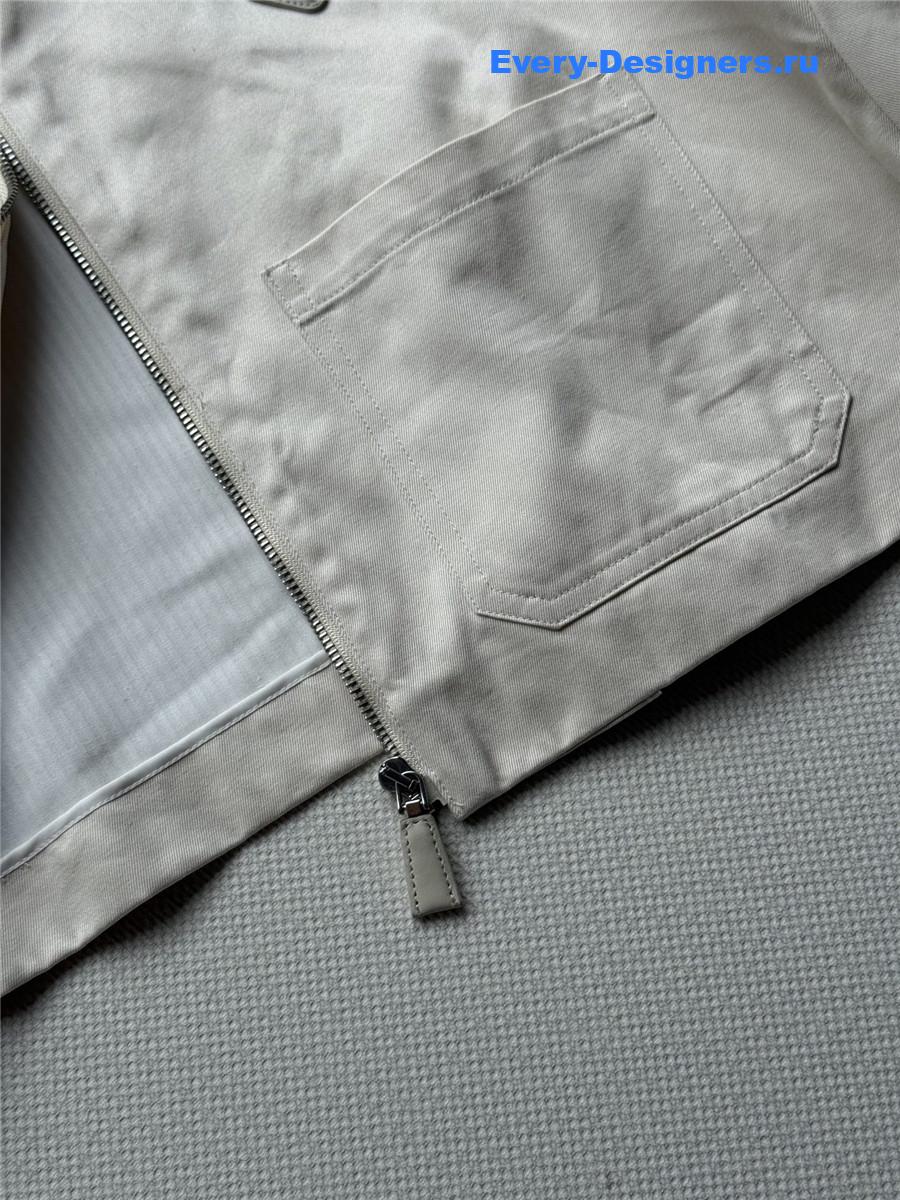 Pra*a white denim blouson jacket