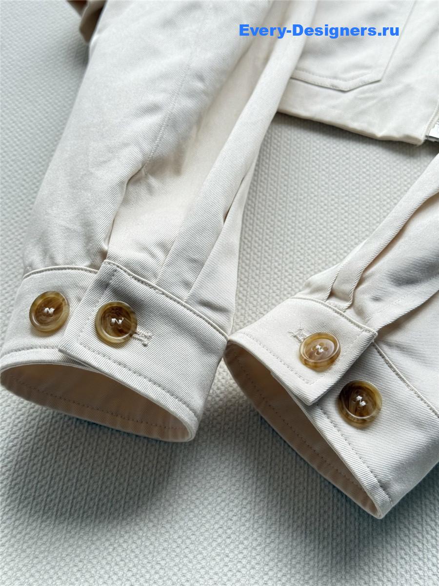 Pra*a white denim blouson jacket