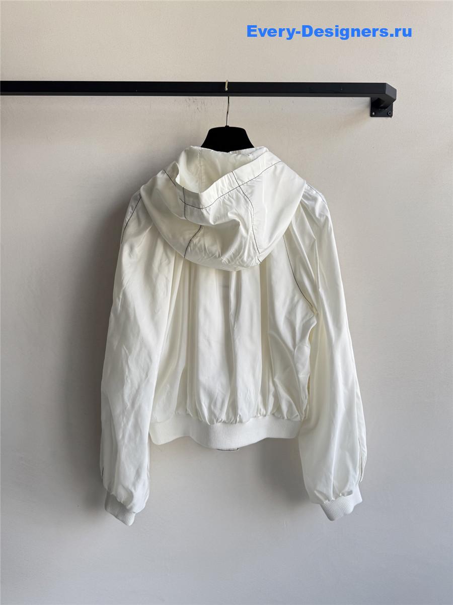 Ch**el topstitched hooded jacket