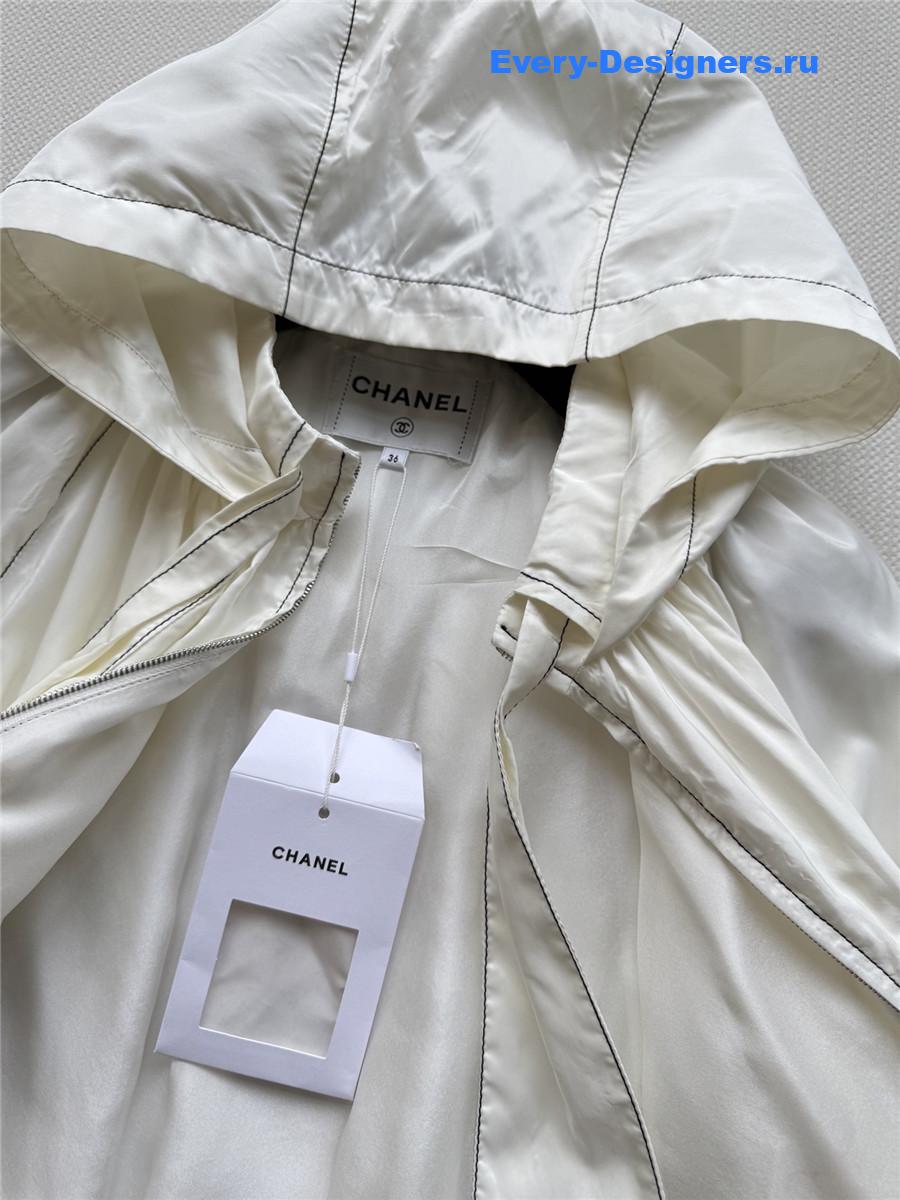 Ch**el topstitched hooded jacket