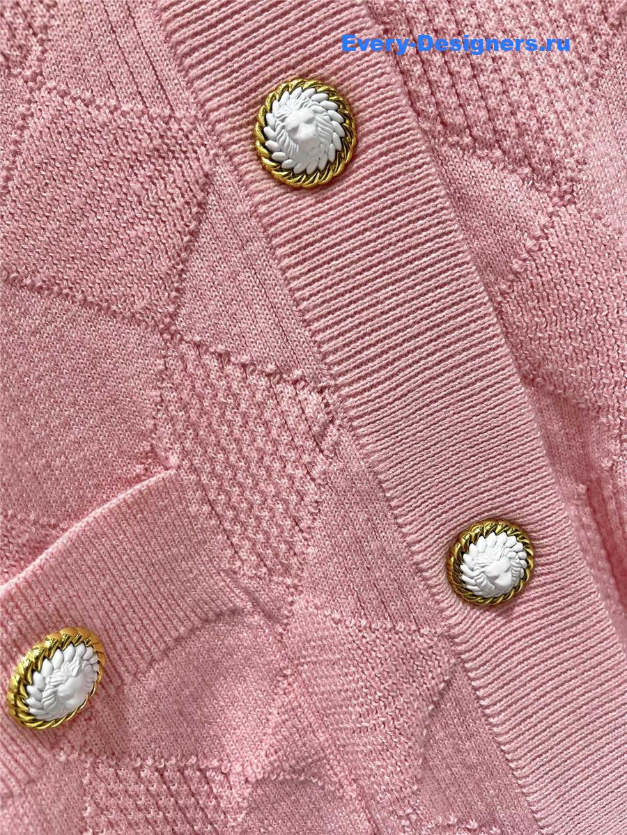 Balmain Pink Emblème Cardigan