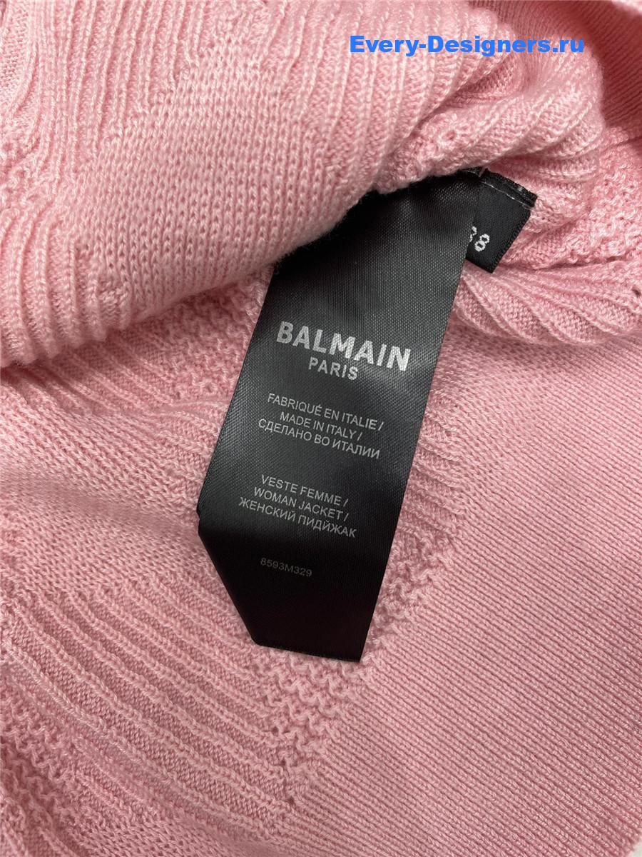Balmain Pink Emblème Cardigan