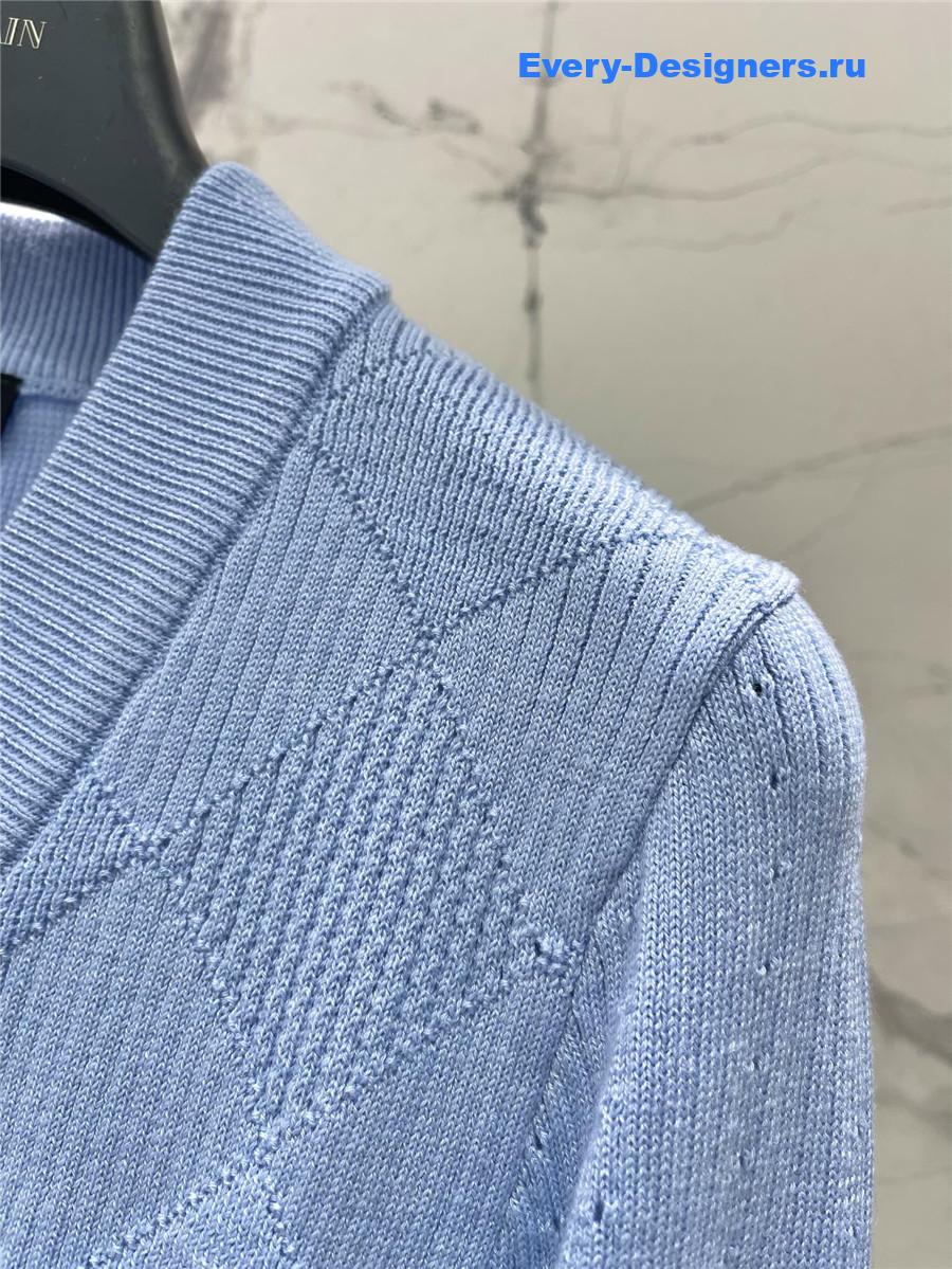 Balmain Blue Emblème Cardigan