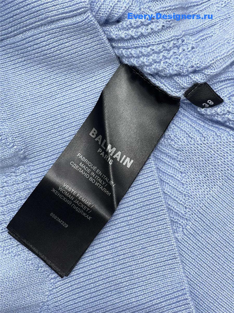 Balmain Blue Emblème Cardigan