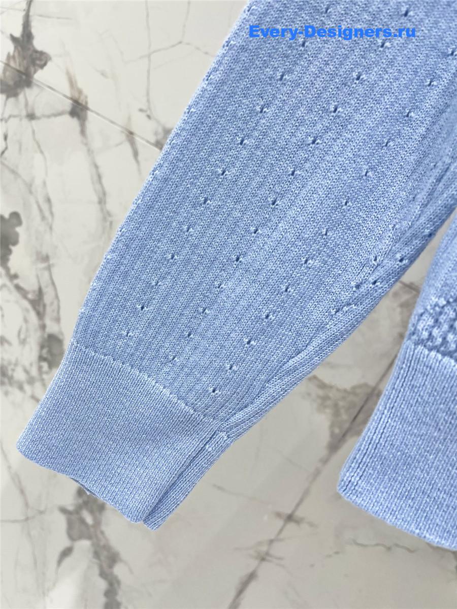 Balmain Blue Emblème Cardigan