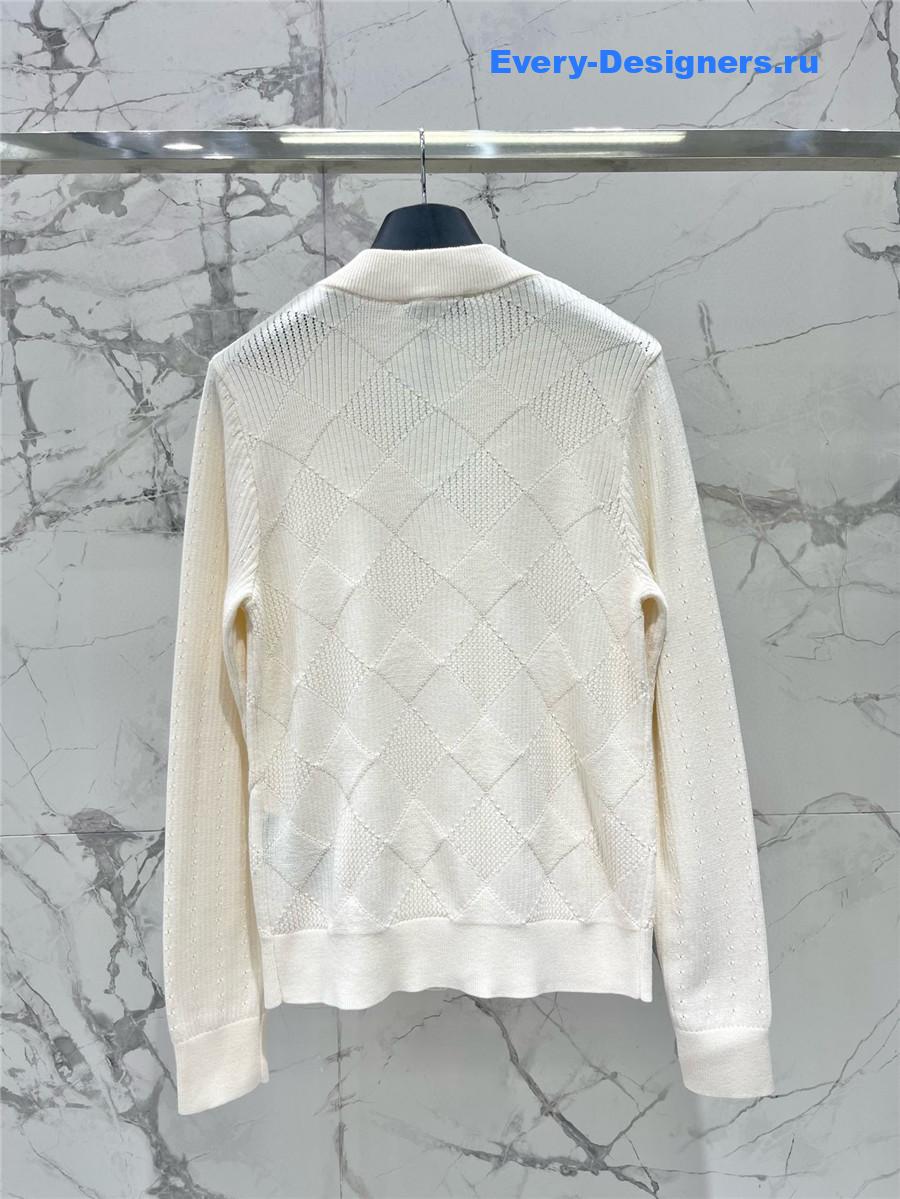 Balmain White Emblème Cardigan