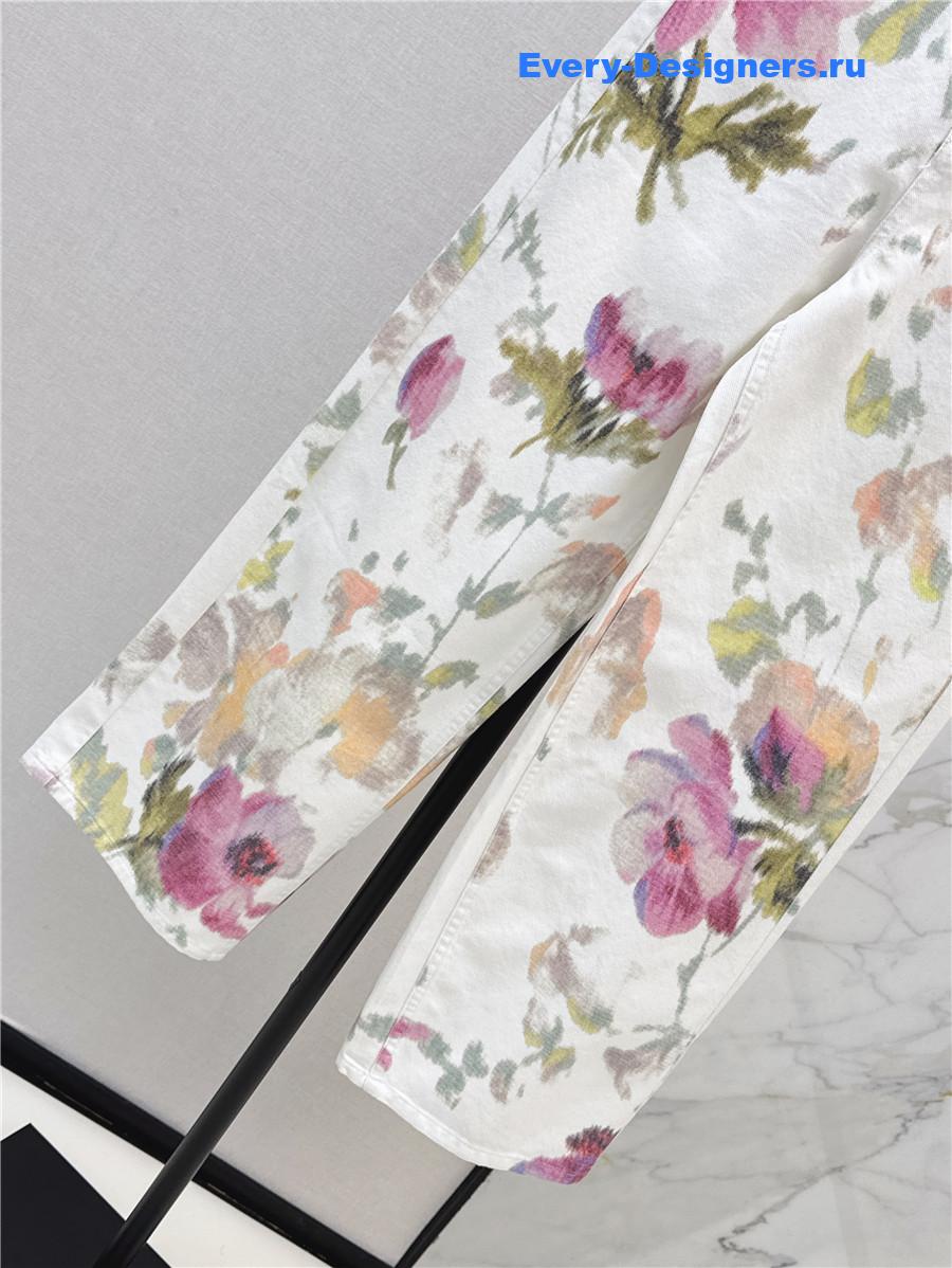 L0ew* floral-print wide-leg jeans