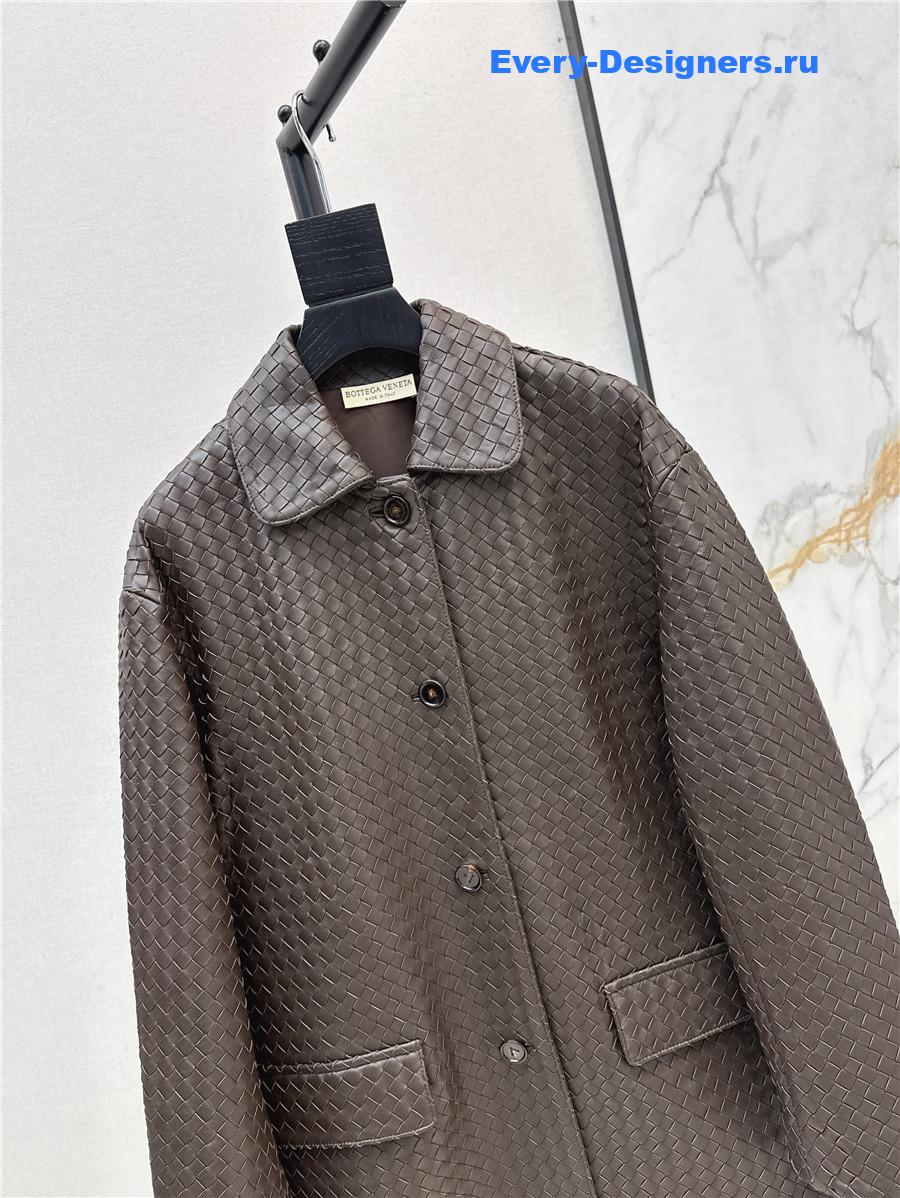 b0tt*ga Ven*ta brown intrecciato jacket