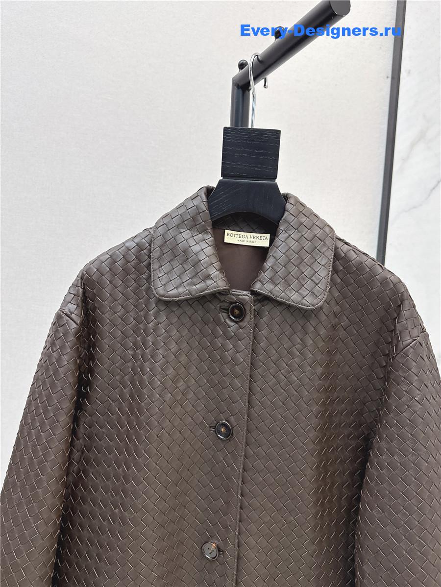 b0tt*ga Ven*ta brown intrecciato jacket