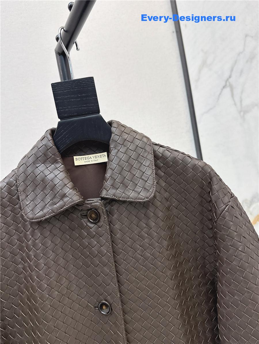 b0tt*ga Ven*ta brown intrecciato jacket