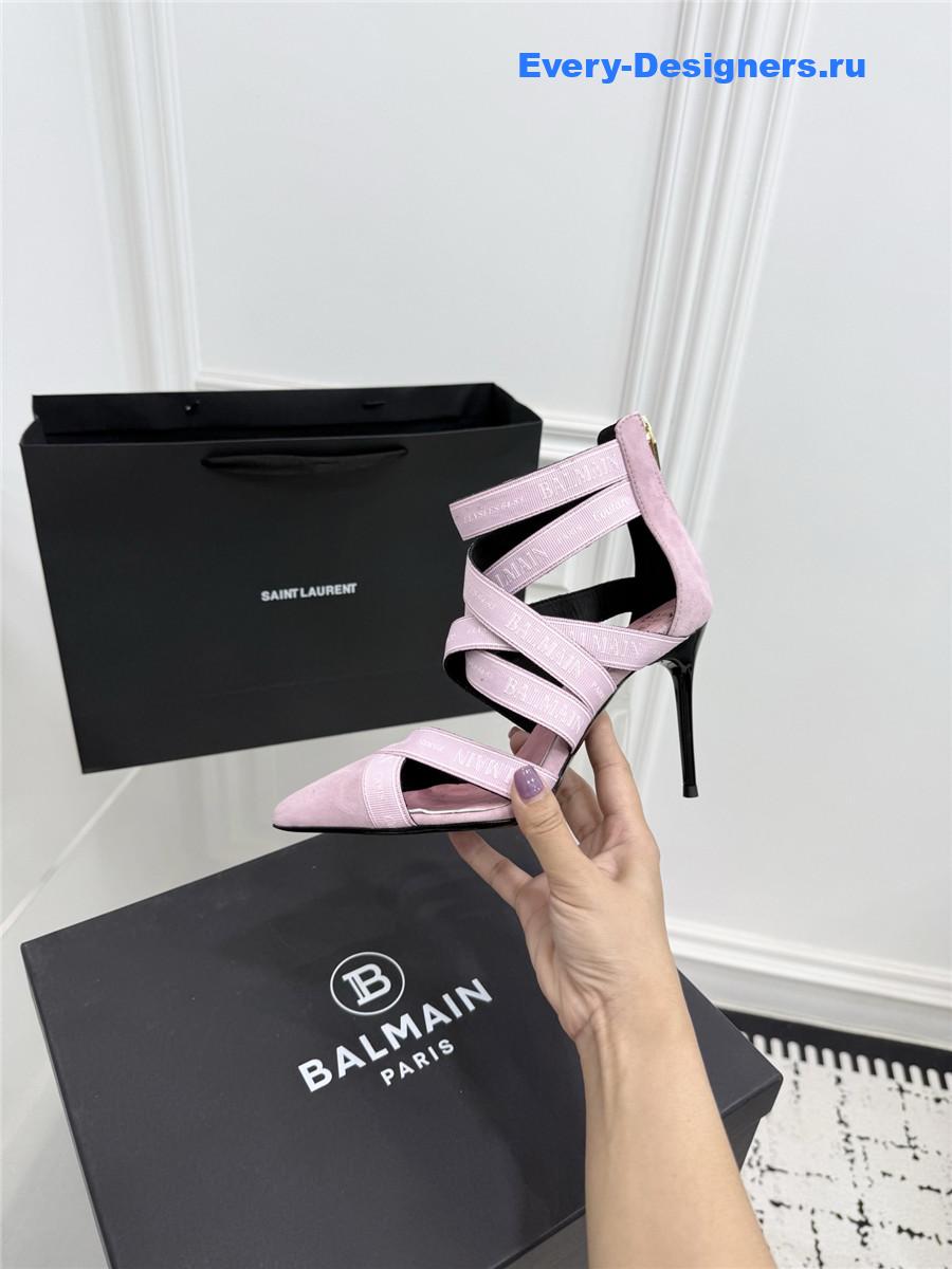 Balmain Pink Ribbon Pumps
