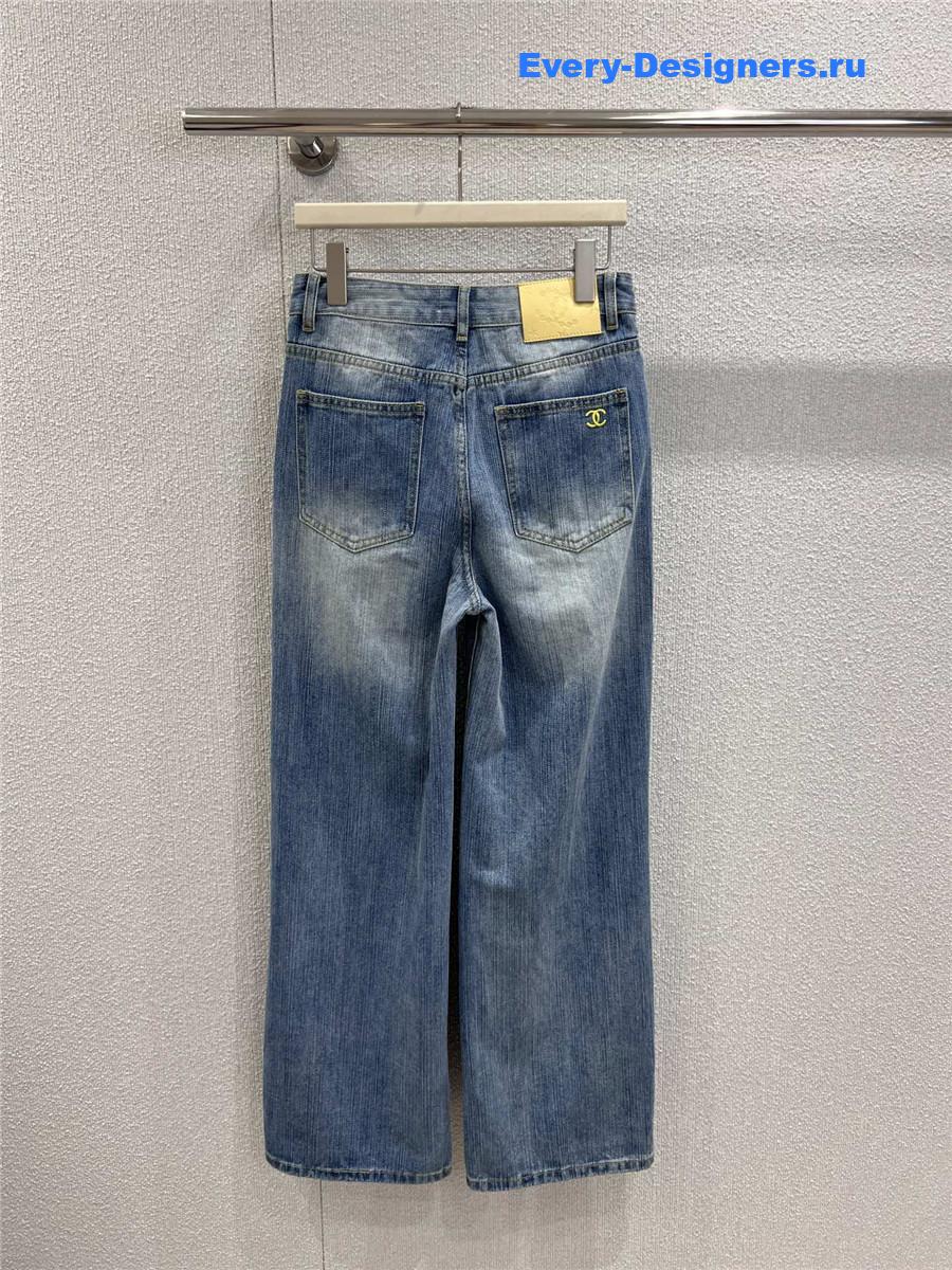 Ch**el blue wide leg jeans