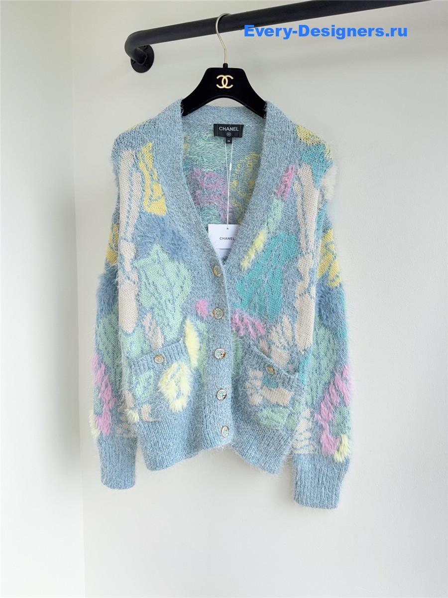 Ch**el colorful feather cardigan