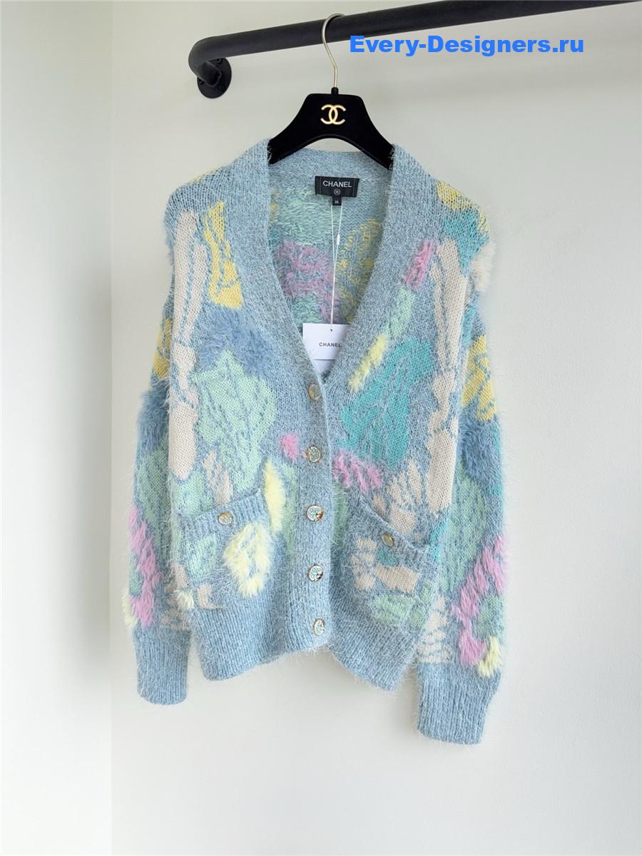 Ch**el colorful feather cardigan