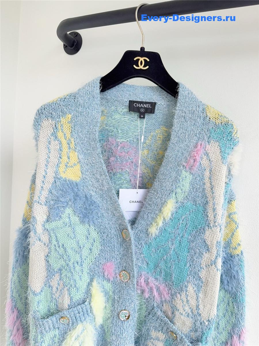 Ch**el colorful feather cardigan