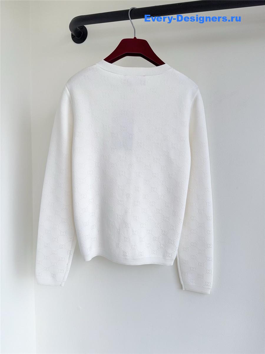 Gvc*1 white jacquard knit cardigan
