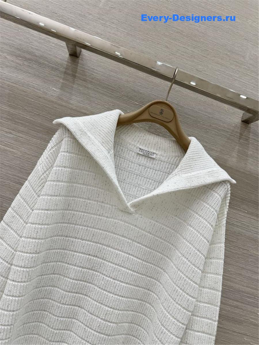 BC White Ribbed Knit Sweater