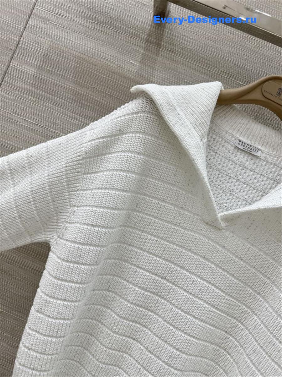 BC White Ribbed Knit Sweater