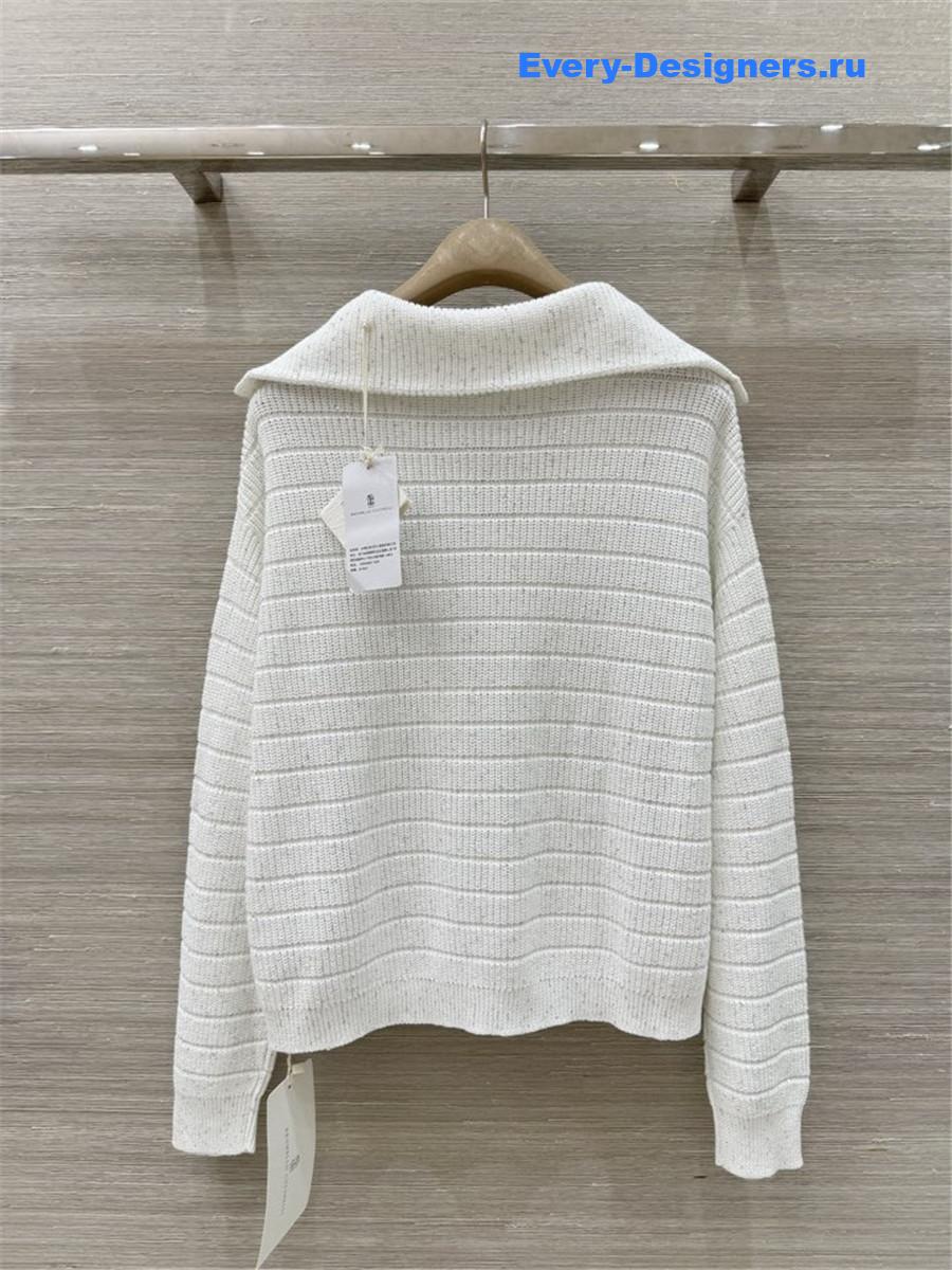BC White Ribbed Knit Sweater