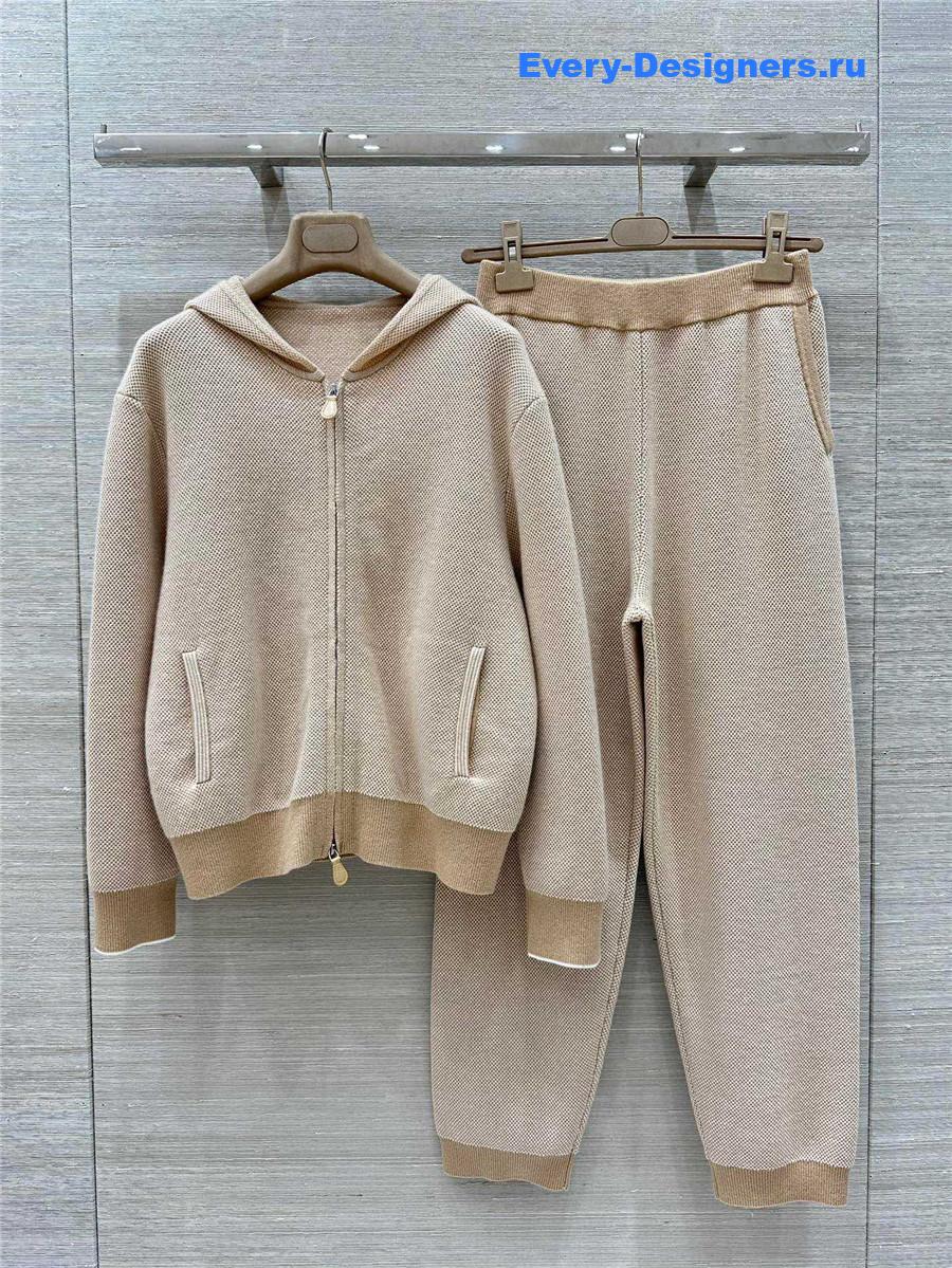 L0r0 P1ana beige cashmere hooded suit