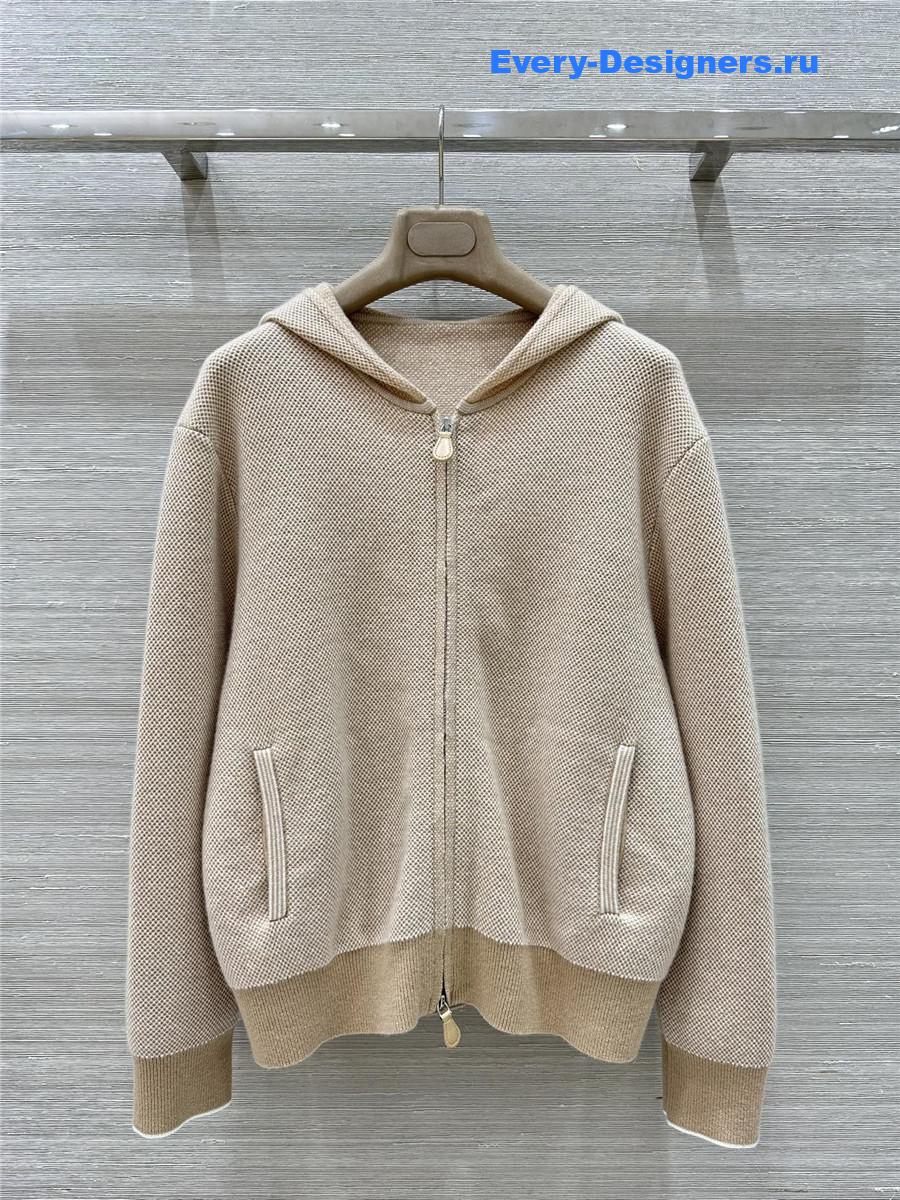 L0r0 P1ana beige cashmere hooded suit