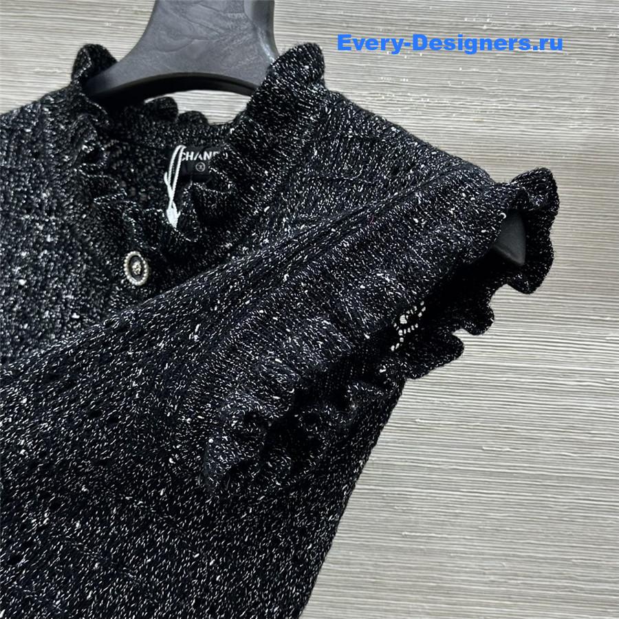 Ch**el coco black knit vest