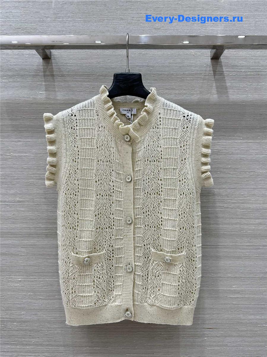 Ch**el coco beige knit vest