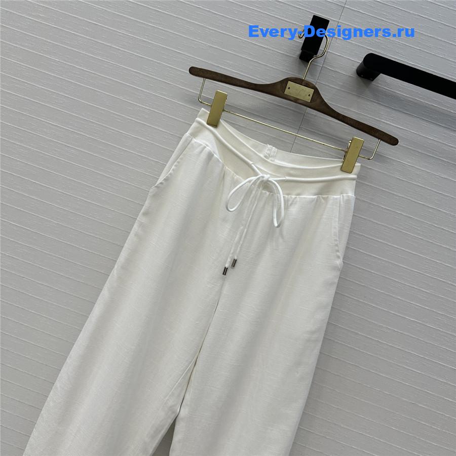 L0r0 P1ana white cotton-linen trousers