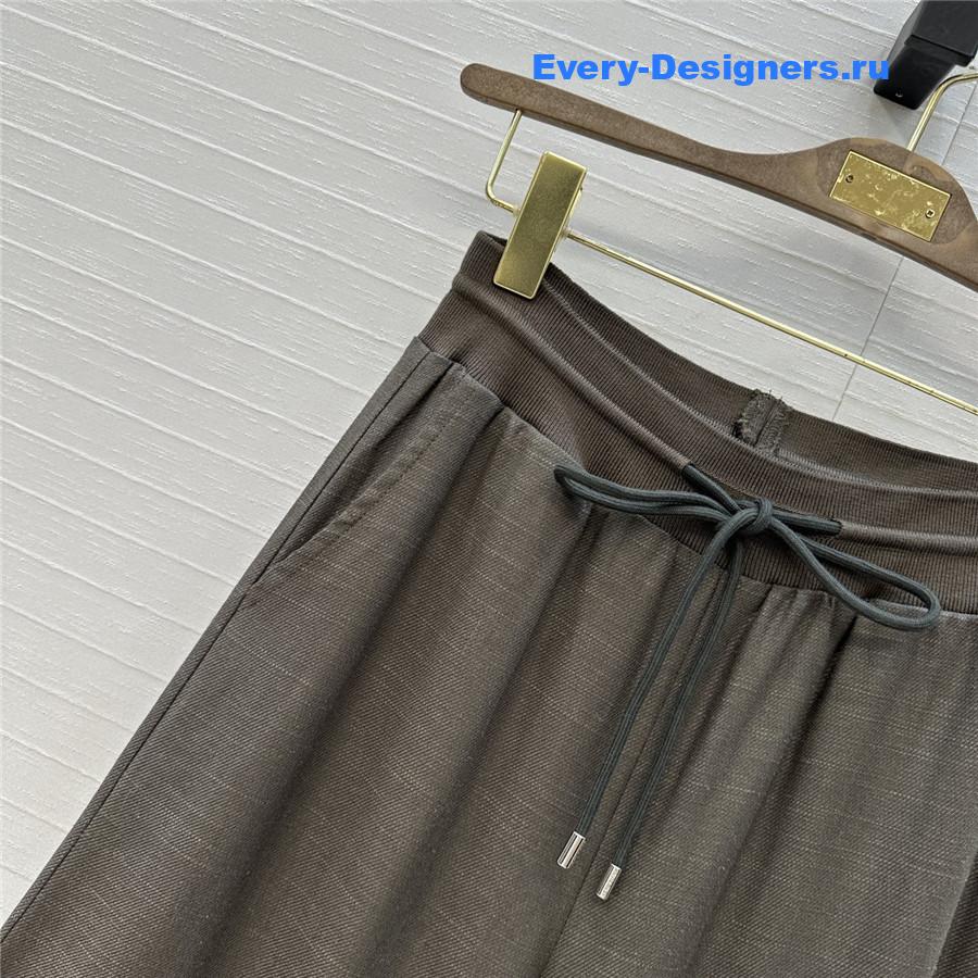 L0r0 P1ana gray cotton-linen trousers