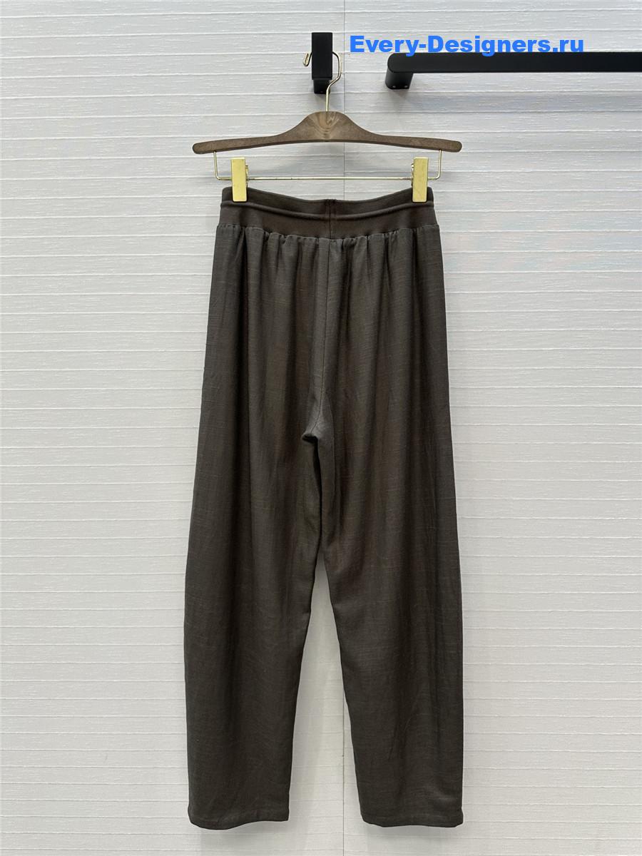 L0r0 P1ana gray cotton-linen trousers