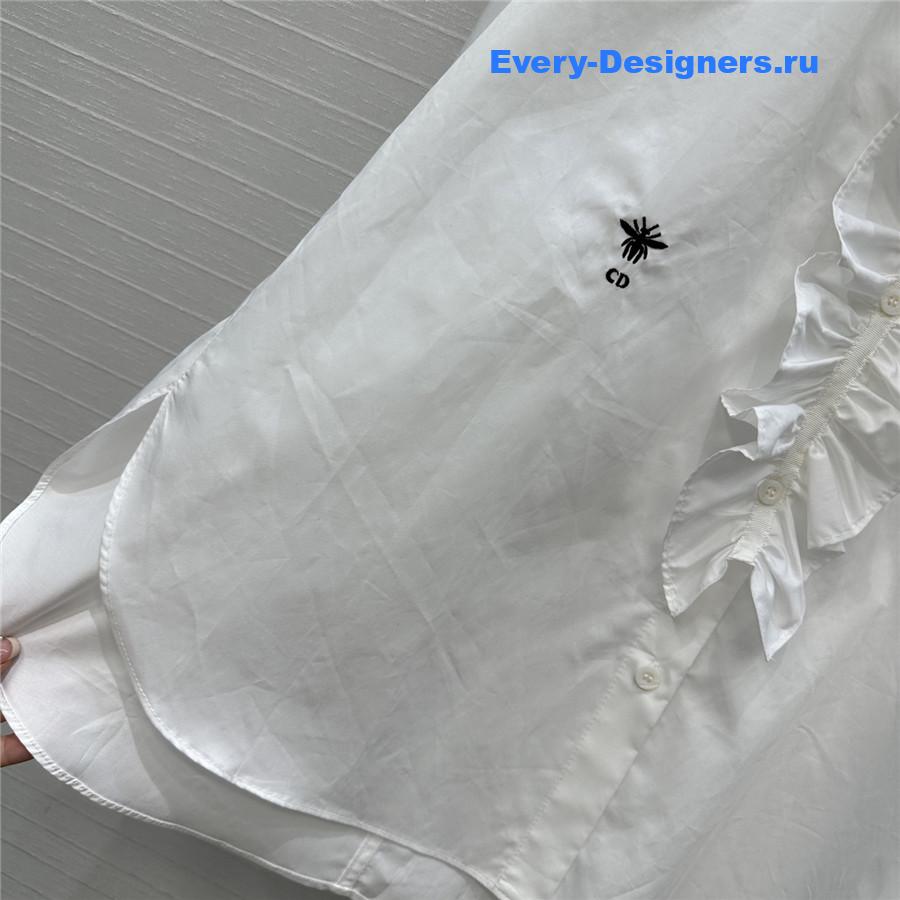 D10r white ribbon ruffled shirt
