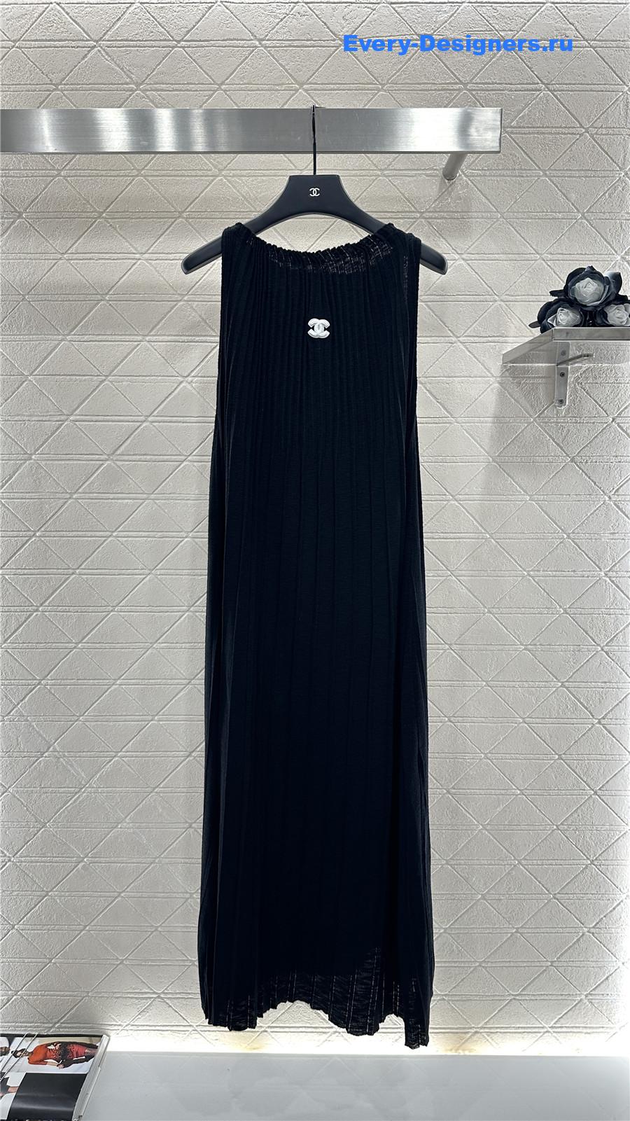 Ch**el black knitted halterneck dress