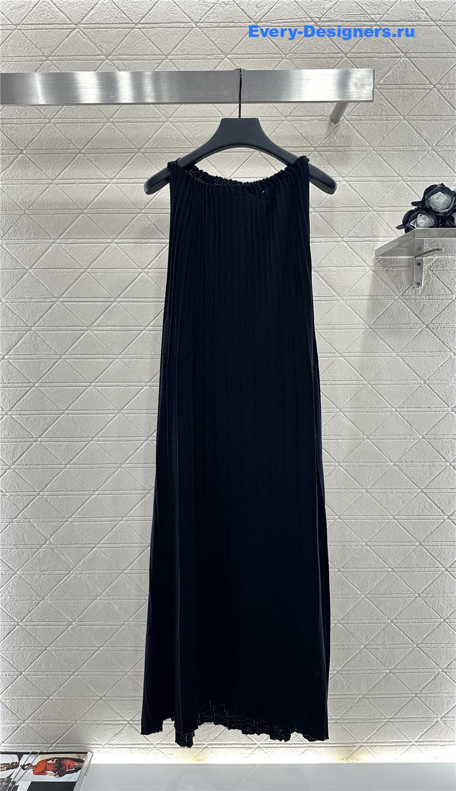 Ch**el black knitted halterneck dress