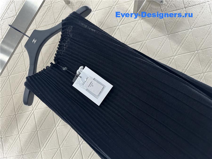 Ch**el black knitted halterneck dress