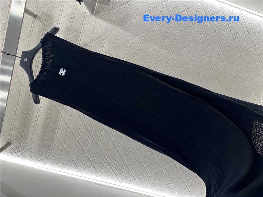 Ch**el black knitted halterneck dress