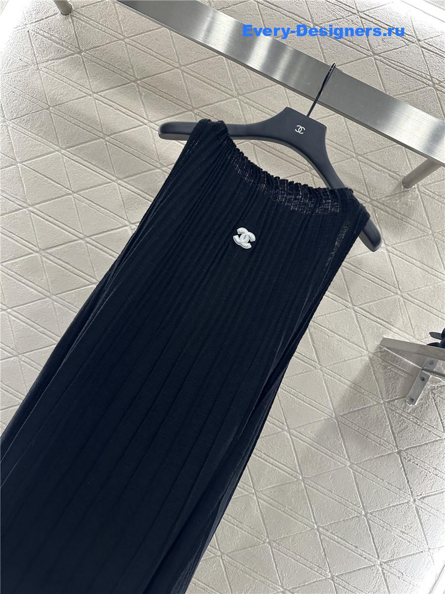 Ch**el black knitted halterneck dress