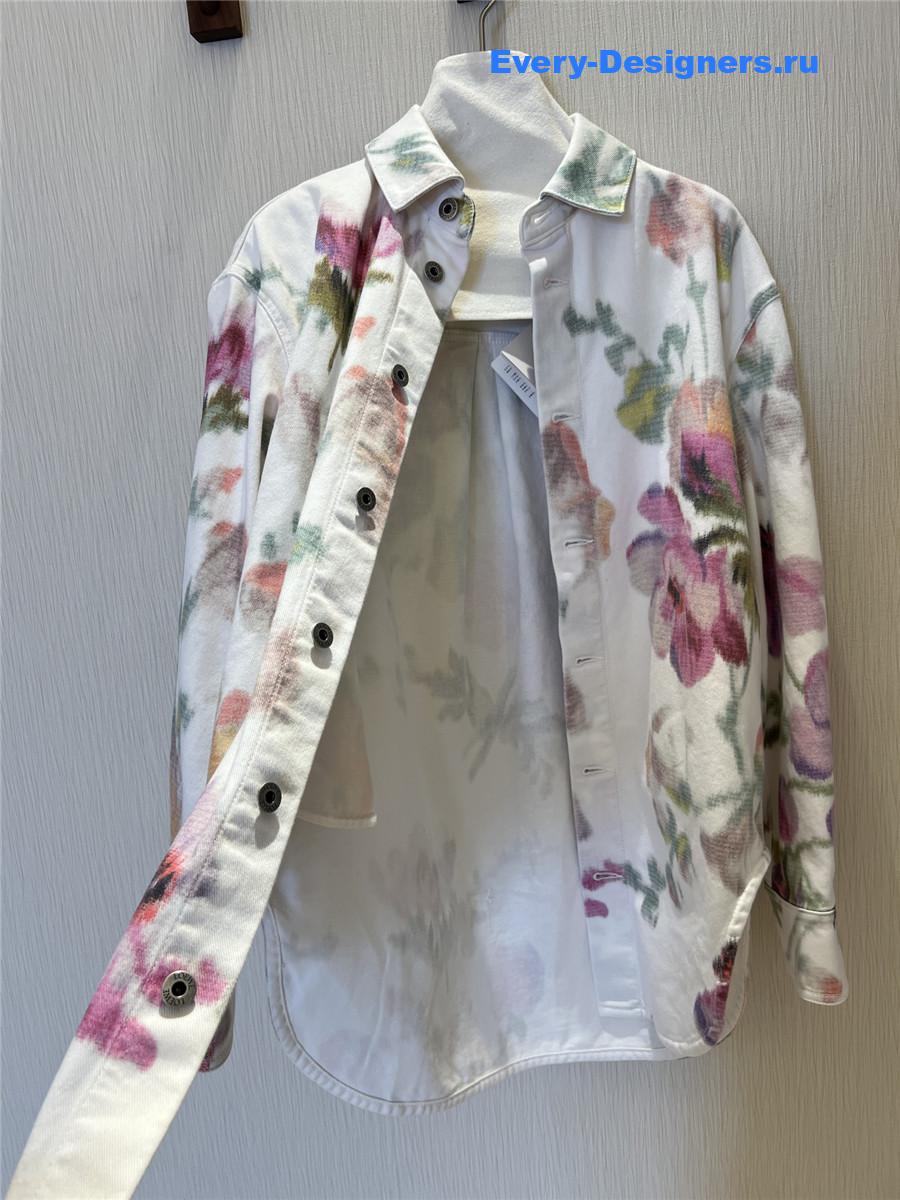 L0ew* floral denim overshirt