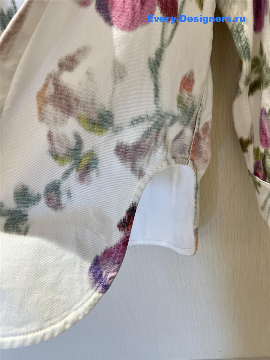 L0ew* floral denim overshirt