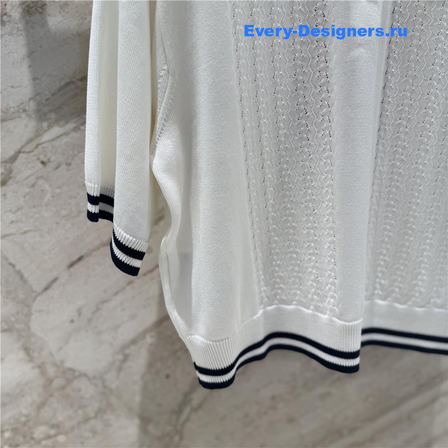 Miu Miu White Cashmere Polo Top