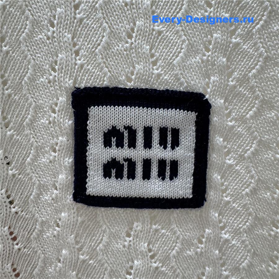 Miu Miu White Cashmere Polo Top