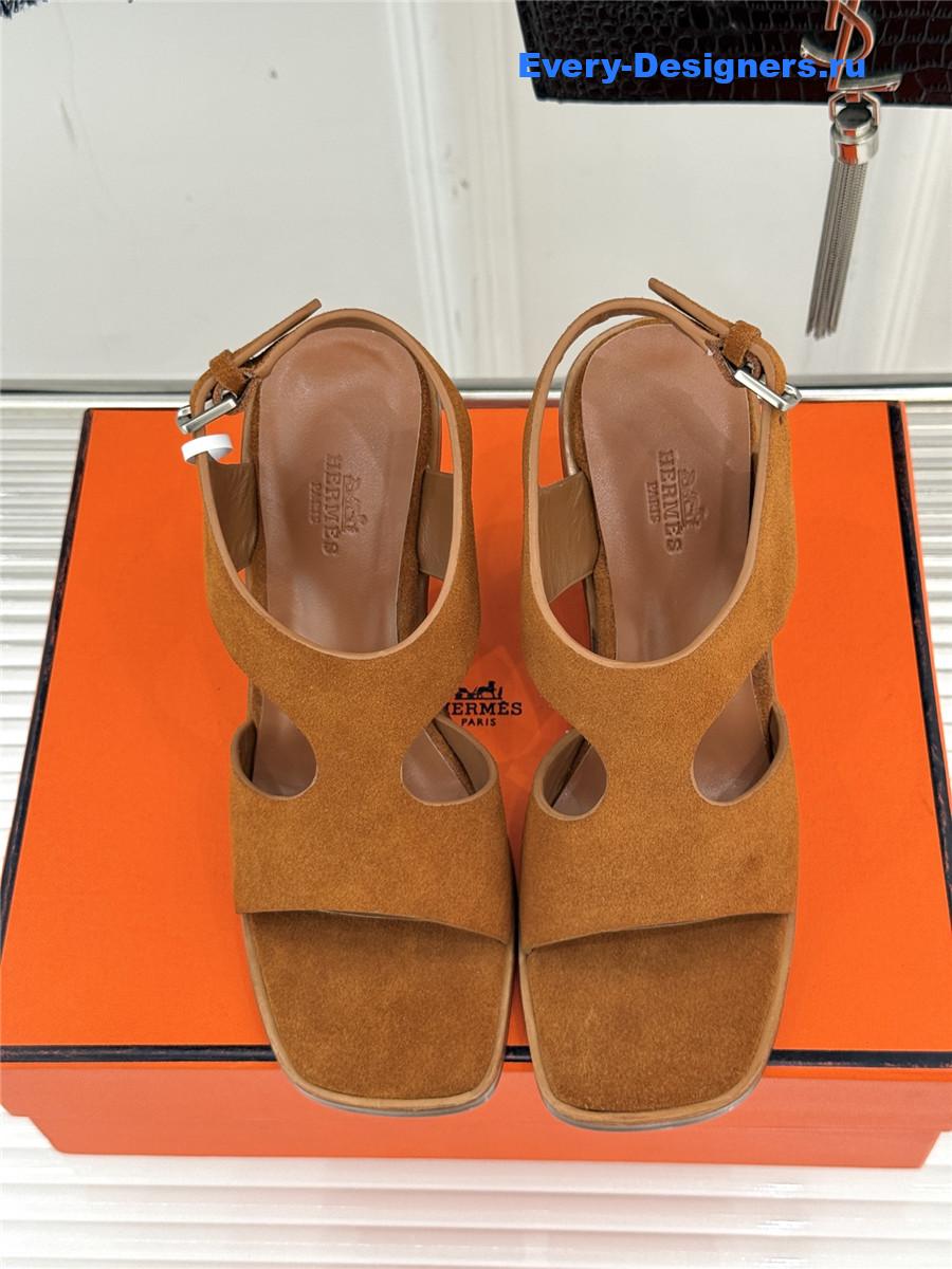 H**me5 kalya 100 brown suede sandals