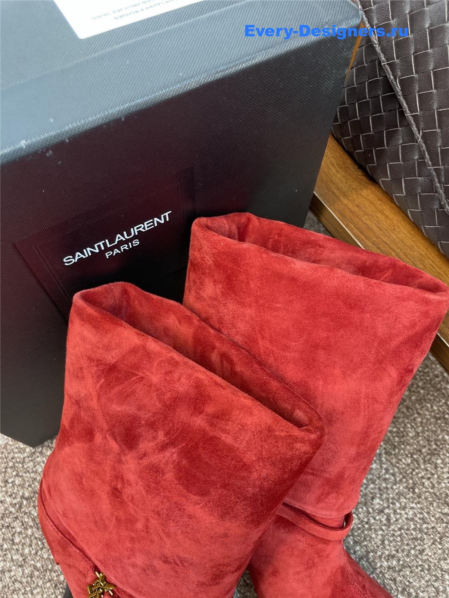 Sa1nt Lau*nt logo buckle ankle boots