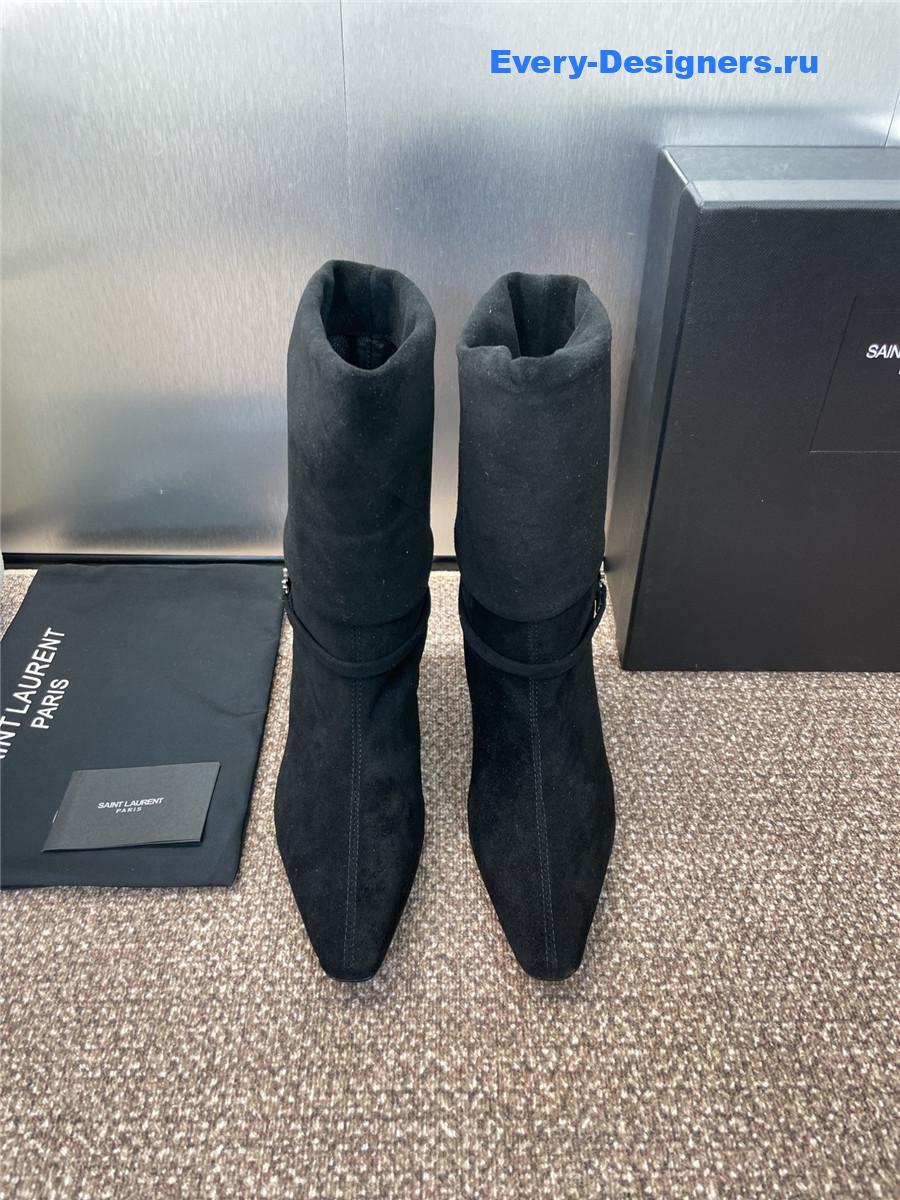 Sa1nt Lau*nt black buckle ankle boots