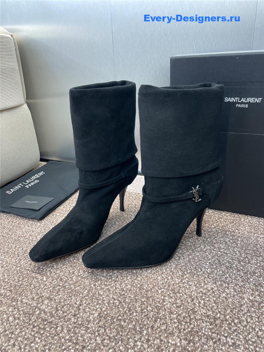 Sa1nt Lau*nt black buckle ankle boots