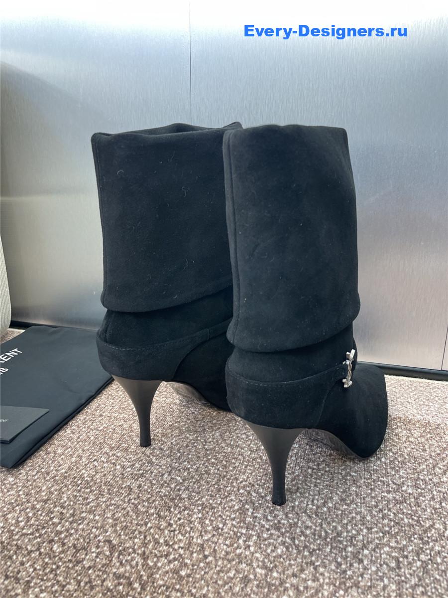 Sa1nt Lau*nt black buckle ankle boots
